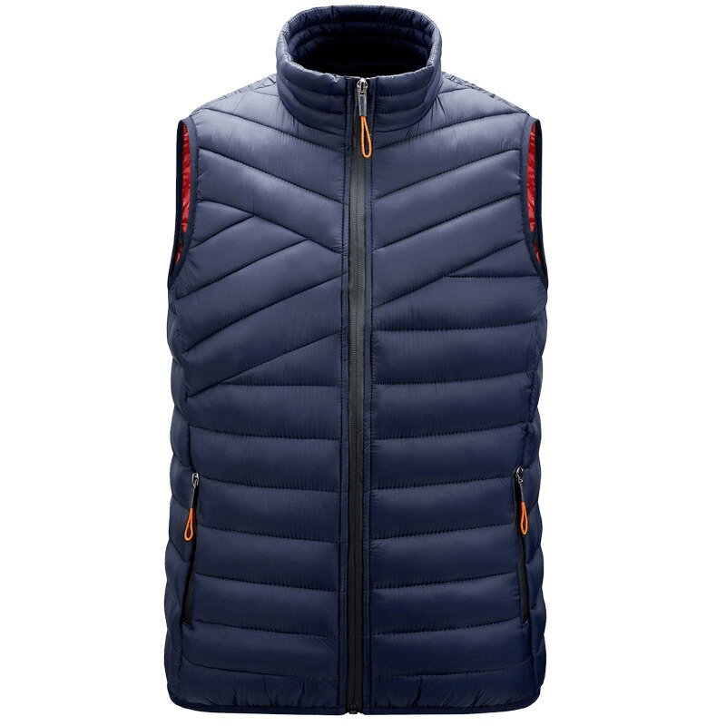 Stylish lightweight breathable men's hiking vest with zipper closure and pockets, ideal for outdoor adventures.